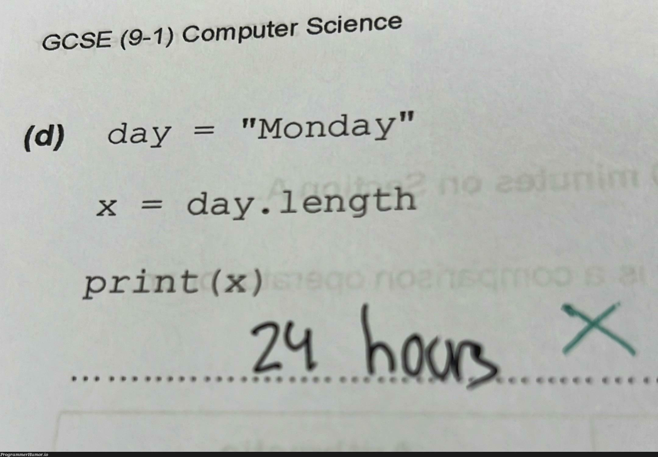 computerScienceExamAnswer | computer-memes, computer science-memes, cs-memes, cse-memes | ProgrammerHumor.io