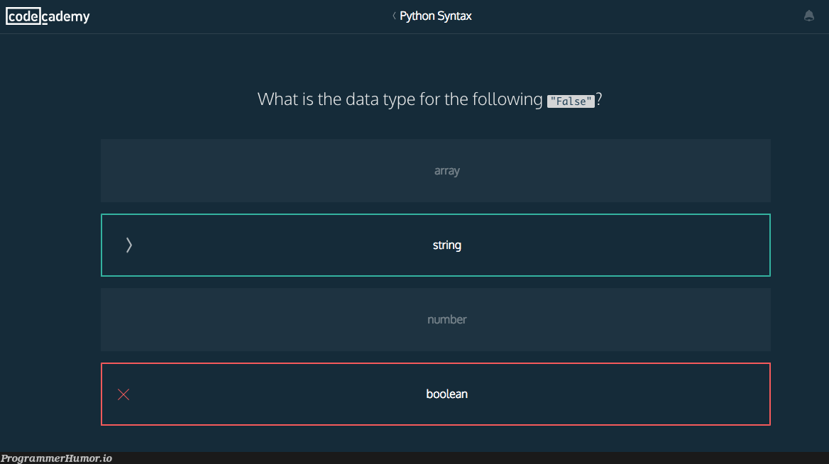 It's a trap. | array-memes, data-memes, string-memes | ProgrammerHumor.io