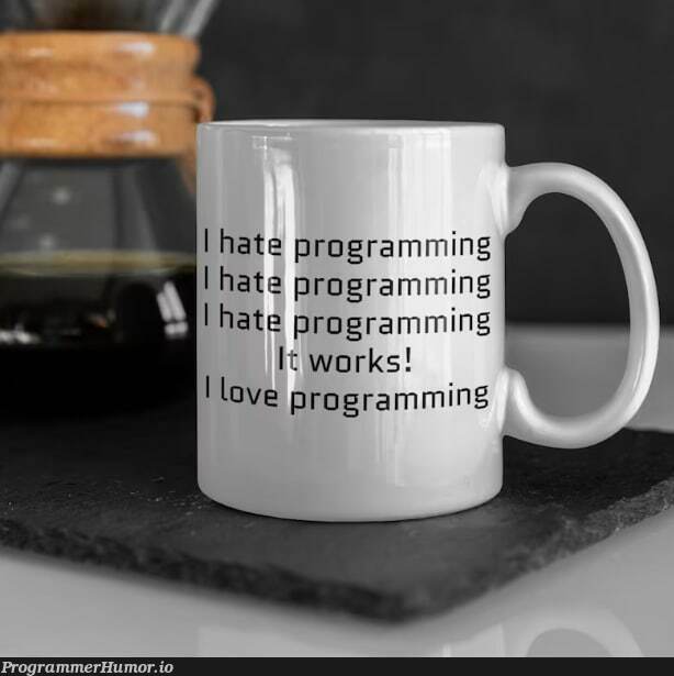 I hate programming mug | programming-memes, program-memes | ProgrammerHumor.io