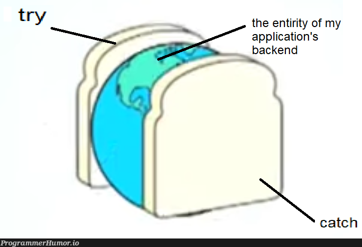 this is how you should handle errors. right? | backend-memes, try-memes, catch-memes, errors-memes, error-memes | ProgrammerHumor.io