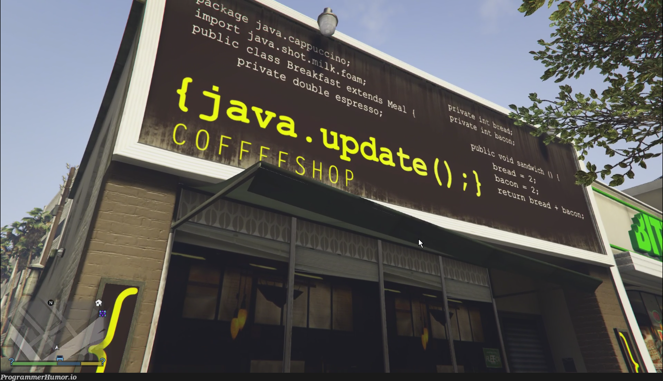 javaCaffeInGta5 | java-memes | ProgrammerHumor.io