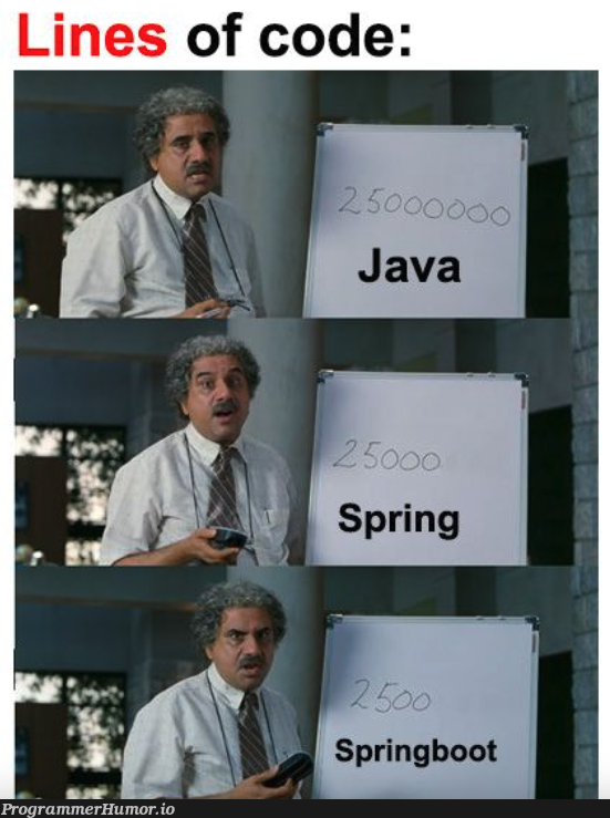 springbootBetter | code-memes, lines of code-memes, spring-memes, springboot-memes | ProgrammerHumor.io