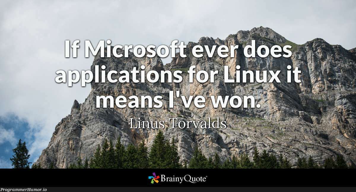 I didn't realize how relevant this Quote was when WSL was created until now | ProgrammerHumor.io