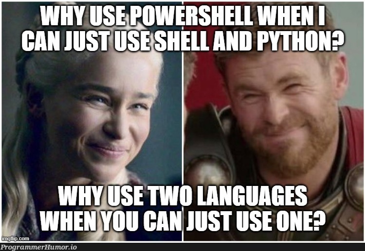 unstoppableForceMeetsAnImmovableObject | python-memes, powershell-memes, shell-memes, object-memes | ProgrammerHumor.io