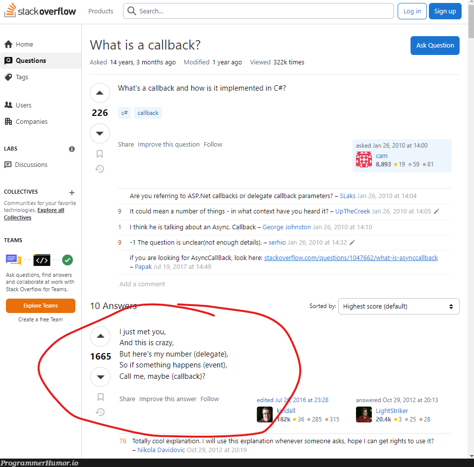 heyIJustMetYouSoCallbackMaybe | tech-memes, stackoverflow-memes, stack-memes, asp.net-memes, .net-memes, search-memes, overflow-memes, IT-memes, c#-memes | ProgrammerHumor.io