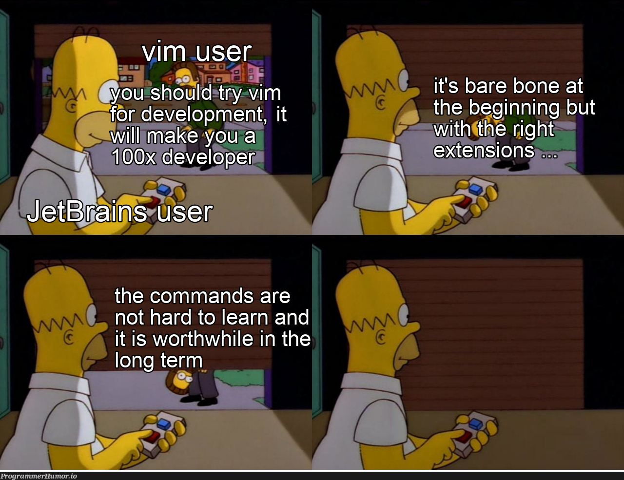 Great for developing on headless servers but not for main development | development-memes, server-memes, command-memes, servers-memes, IT-memes | ProgrammerHumor.io