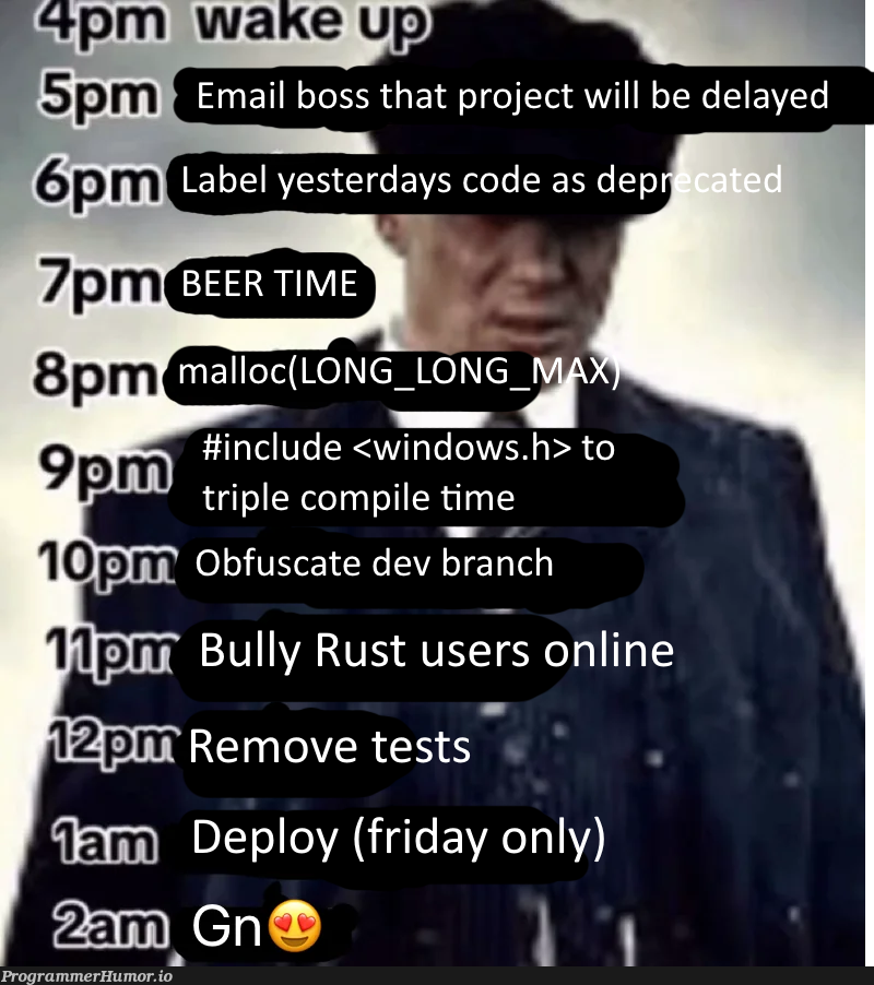 developerGrind | developer-memes, windows-memes, rust-memes | ProgrammerHumor.io