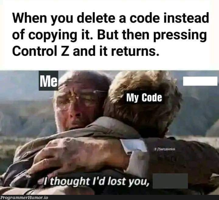 whenYoupressCtrlZandNothinghappens | code-memes, IT-memes | ProgrammerHumor.io