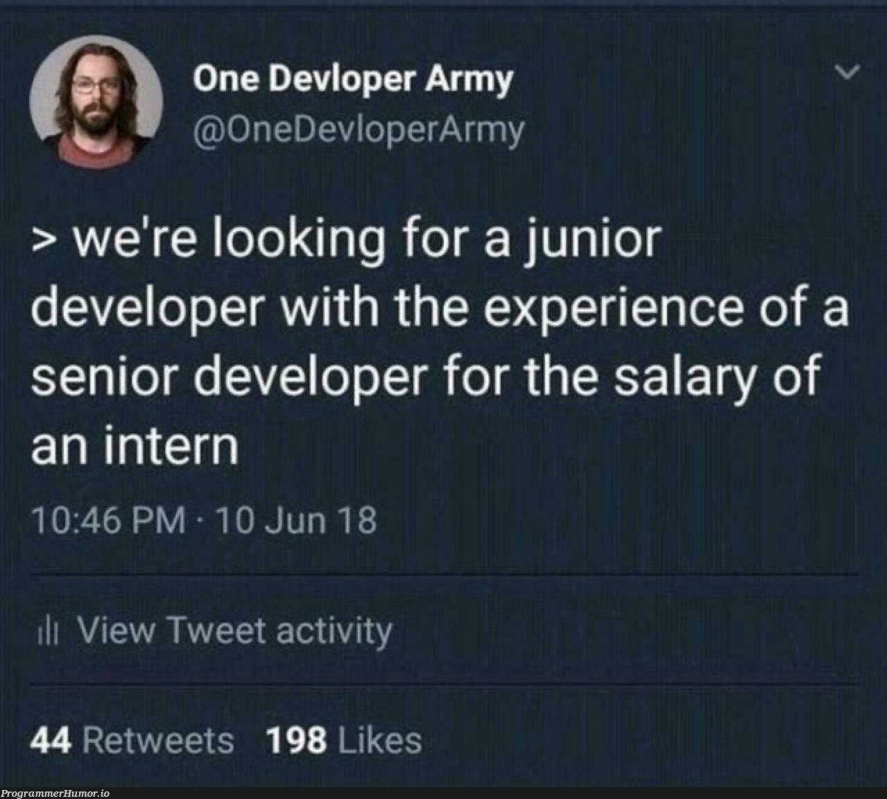 We’re HiRiNg! | developer-memes, retweet-memes | ProgrammerHumor.io