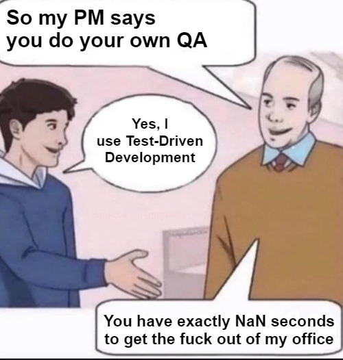 noCodeOnlyTest | code-memes, development-memes, test-memes, qa-memes | ProgrammerHumor.io