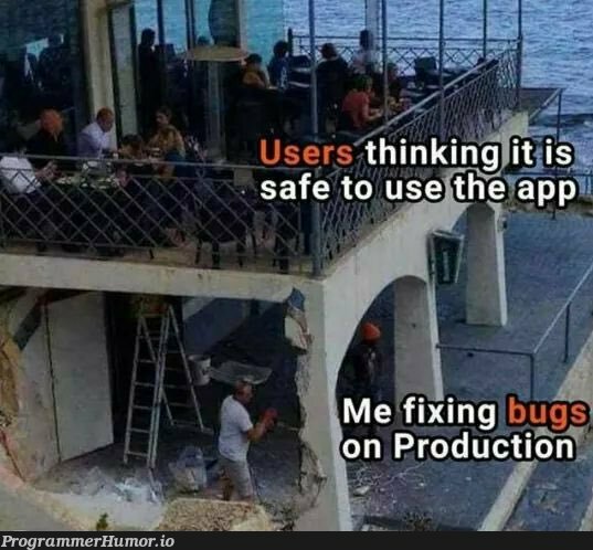 pushingDirectlyToProduction | production-memes, product-memes | ProgrammerHumor.io