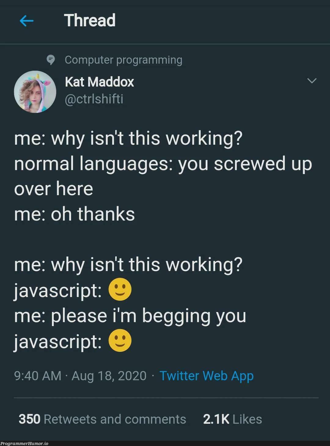 whatERROR | programming-memes, javascript-memes, computer-memes, java-memes, web-memes, program-memes, error-memes, twitter-memes, retweet-memes, language-memes, comment-memes | ProgrammerHumor.io