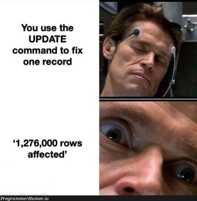 usingUpdateCommandInSql | command-memes, sql-memes, date-memes, fix-memes | ProgrammerHumor.io