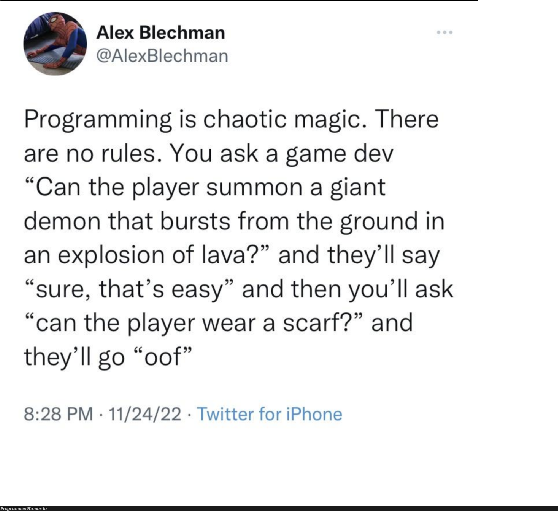 chaoticMagic | programming-memes, iphone-memes, program-memes, twitter-memes | ProgrammerHumor.io