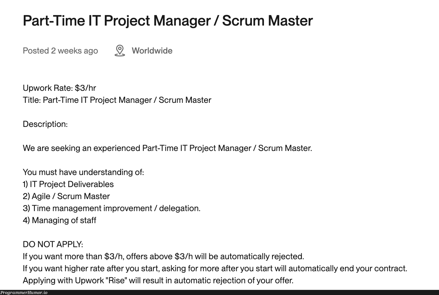 evenForScrumMasterThisIsLow | management-memes, IT-memes, ide-memes, manager-memes | ProgrammerHumor.io