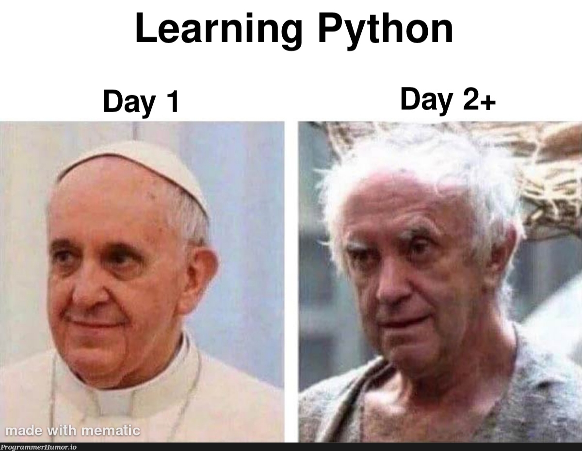 Based on true events. | python-memes | ProgrammerHumor.io