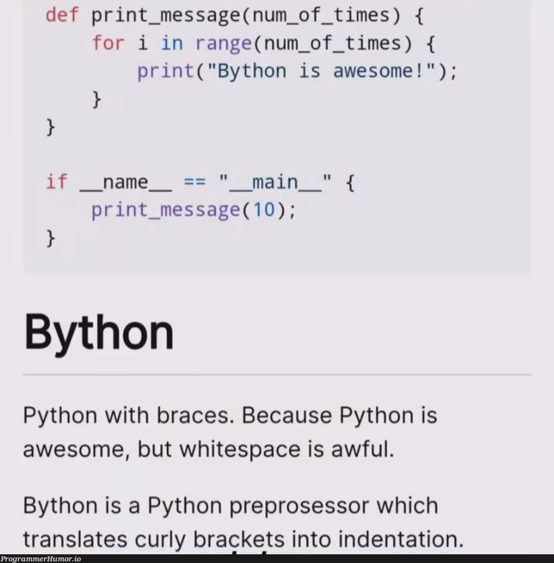 onlyThisCanMakeMeLovePython | python-memes, url-memes, curl-memes, indentation-memes, space-memes | ProgrammerHumor.io