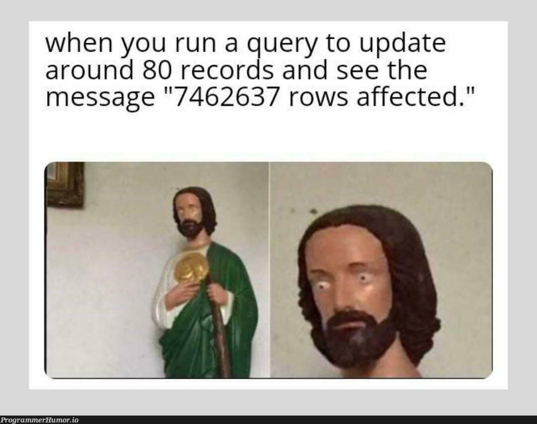 rowsAffected | date-memes, rds-memes, query-memes | ProgrammerHumor.io