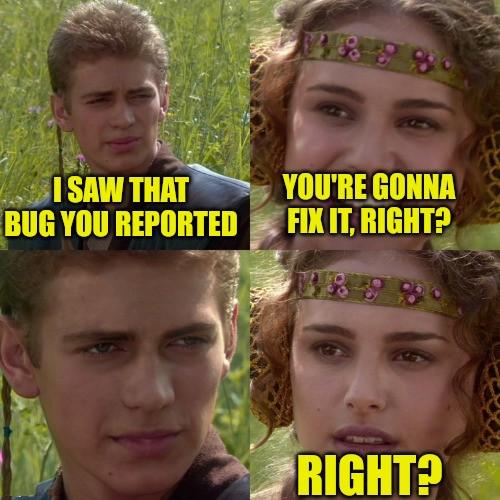 meWhenIReportABug | bug-memes, fix-memes | ProgrammerHumor.io