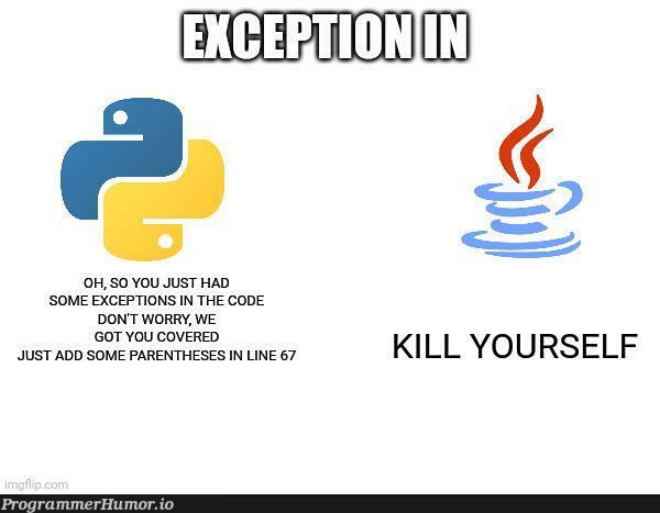 exceptionYouMeanError | code-memes, error-memes, exception-memes | ProgrammerHumor.io