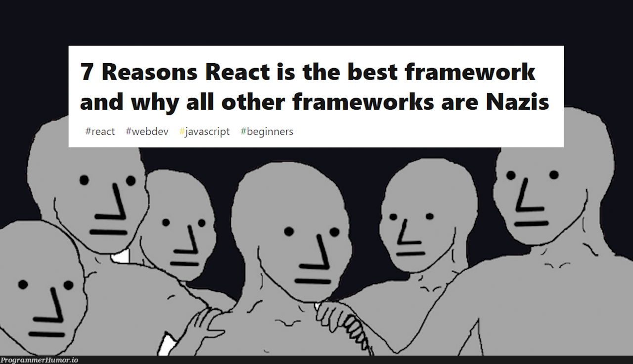 averageJSCult | javascript-memes, java-memes, web-memes, react-memes, framework-memes | ProgrammerHumor.io