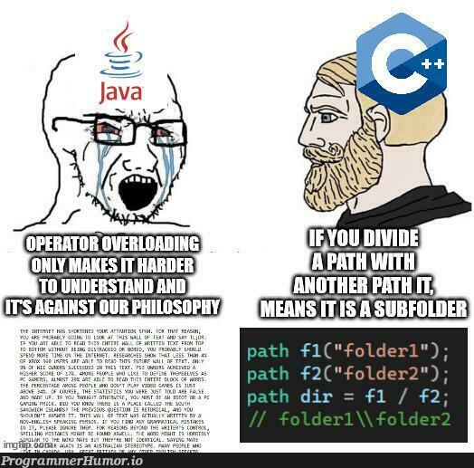 iLoveOperatorOverloading | ProgrammerHumor.io