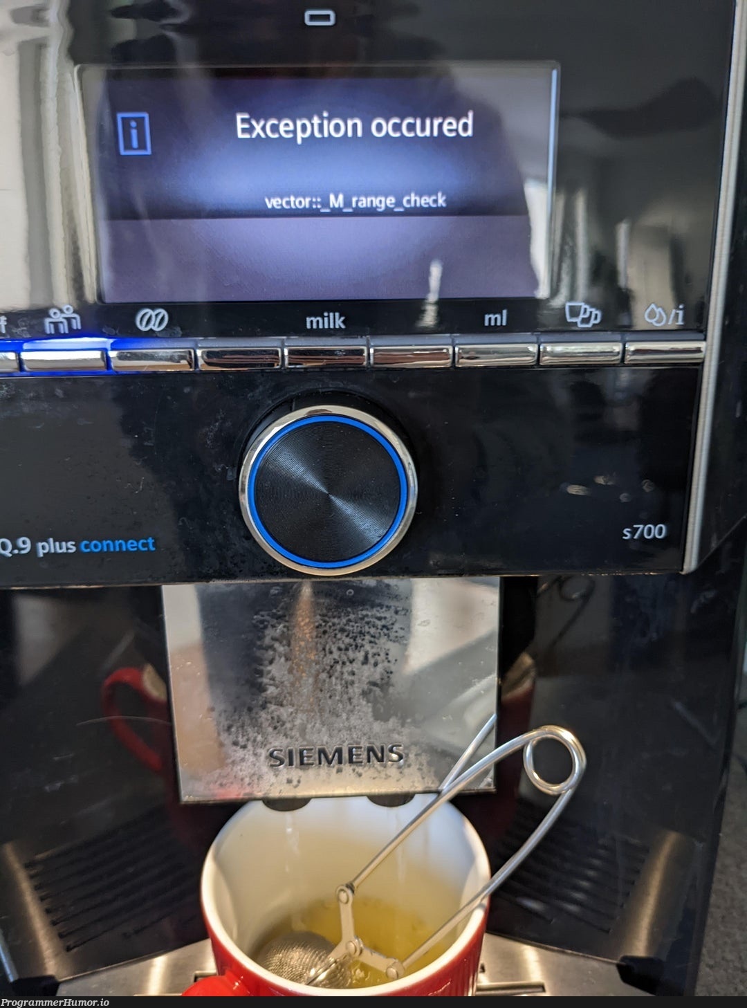 Not the coffee machine.... noooo | machine-memes, mac-memes, exception-memes | ProgrammerHumor.io