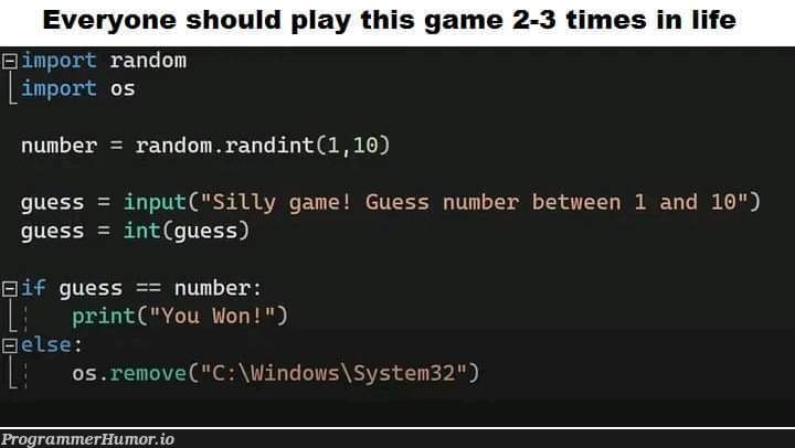 programmer roulette | programmer-memes, program-memes, random-memes, windows-memes | ProgrammerHumor.io