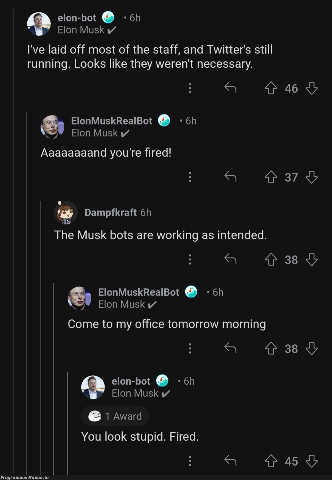 These elon bots are funny af xD | bot-memes, twitter-memes | ProgrammerHumor.io