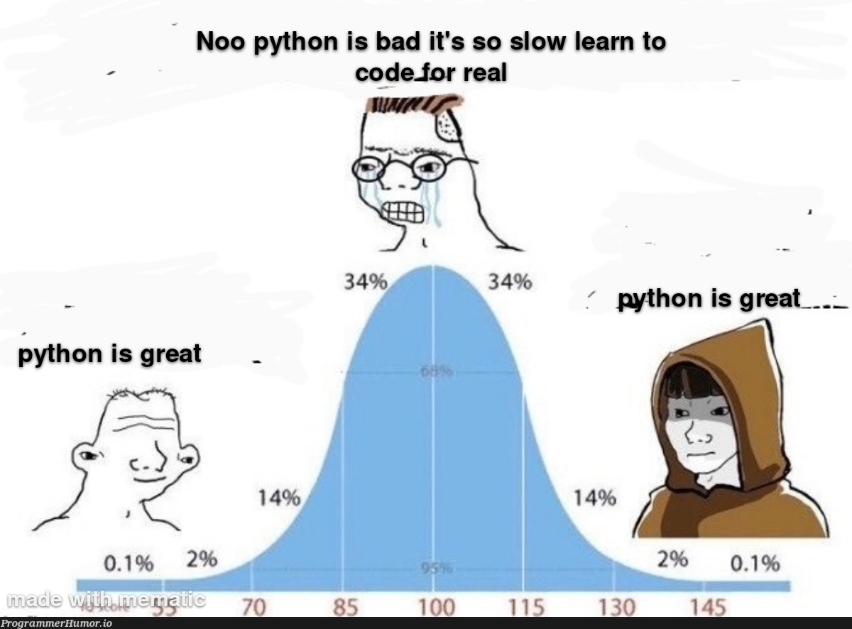 python is great for what it is good for | python-memes, IT-memes | ProgrammerHumor.io