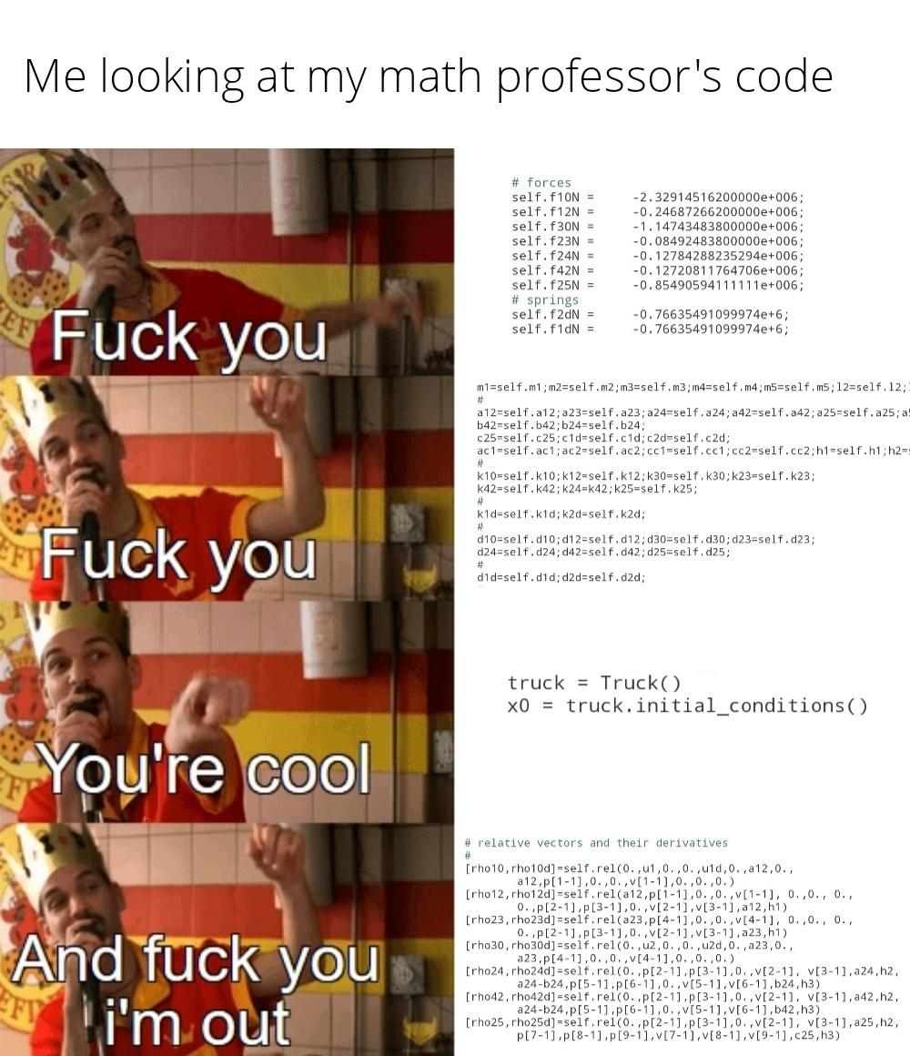 mathProfessorsTryToUseDescriptiveVariableNamesChallenge | code-memes, try-memes, spring-memes | ProgrammerHumor.io