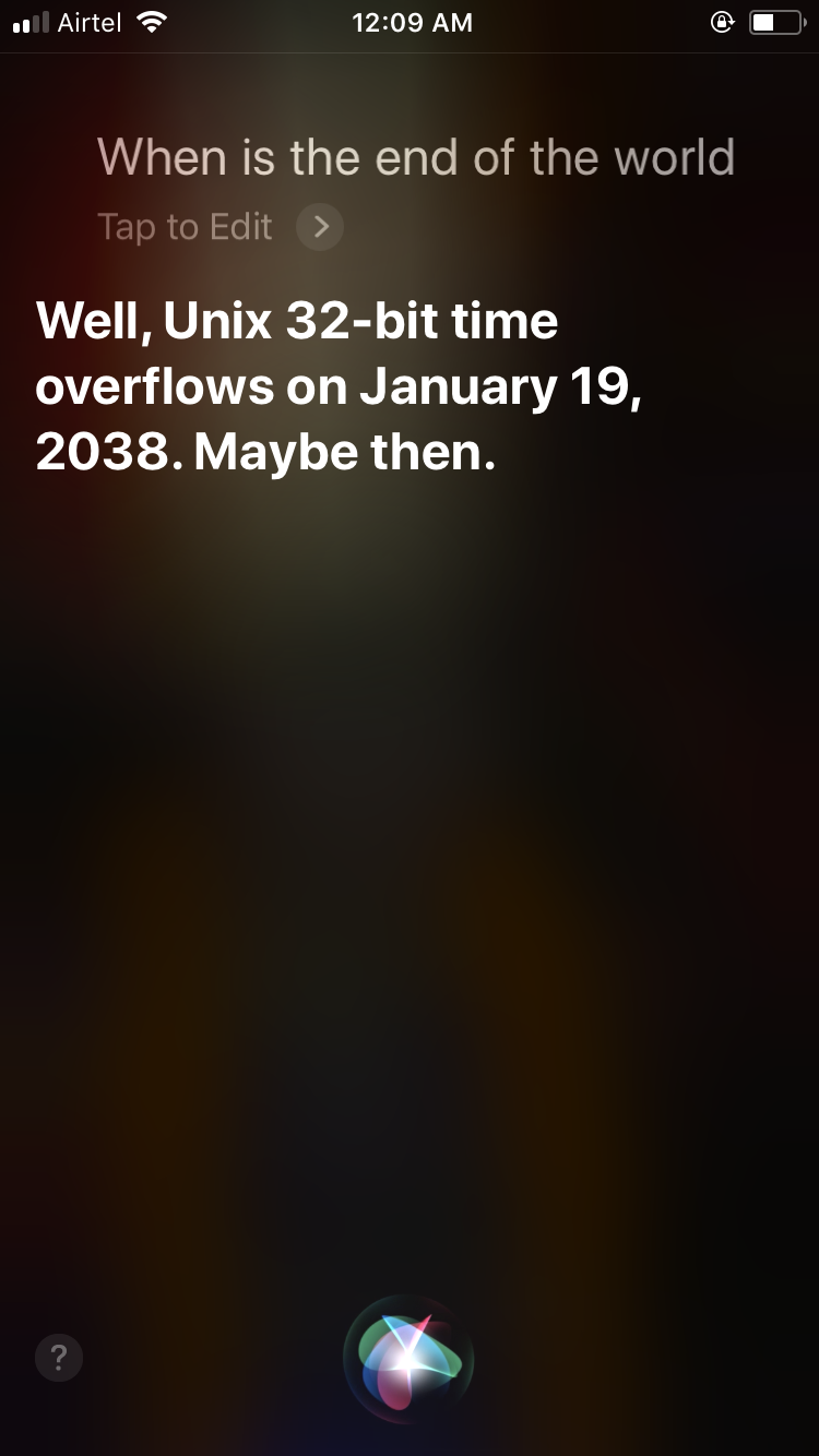 When is the end of the world ? | unix-memes, overflow-memes | ProgrammerHumor.io