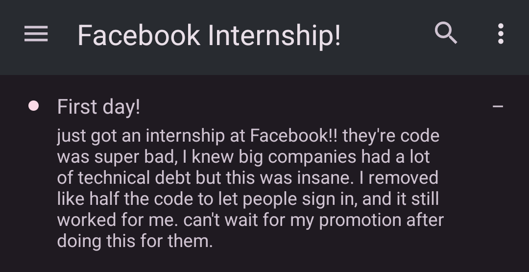 firatDayAtMyFacebookInternship | code-memes, tech-memes, facebook-memes, IT-memes | ProgrammerHumor.io