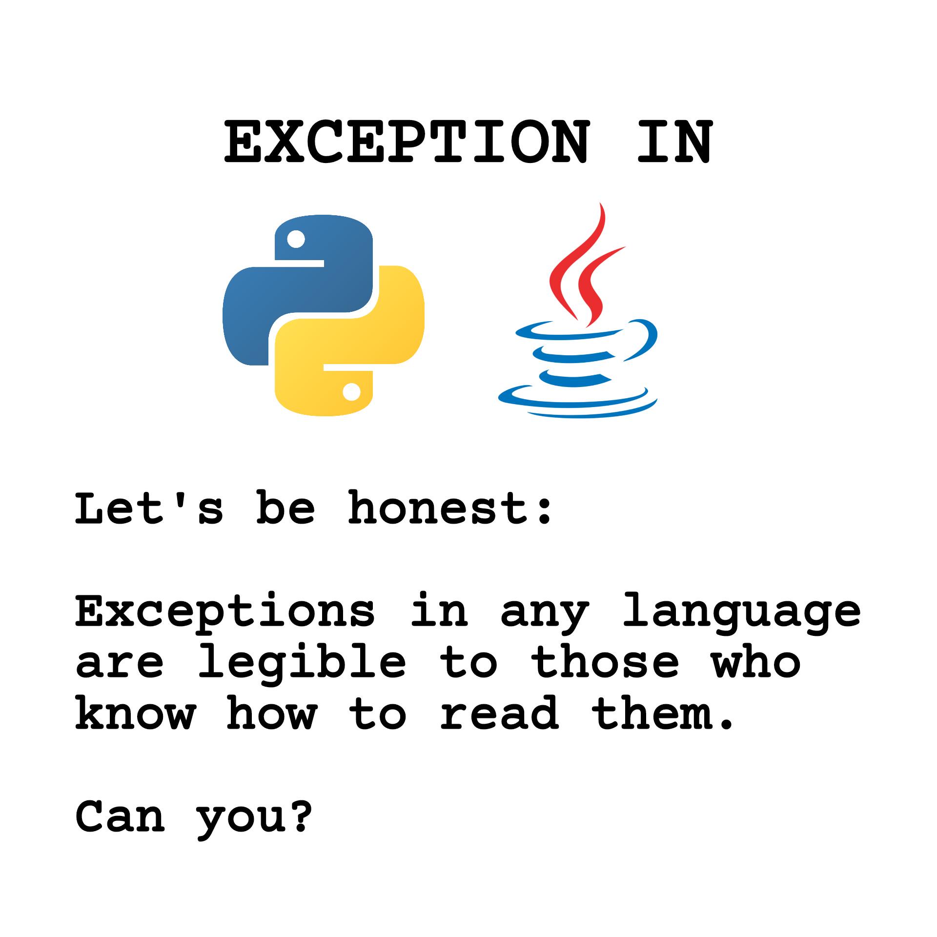 beHonestWithYourself | language-memes, exception-memes | ProgrammerHumor.io