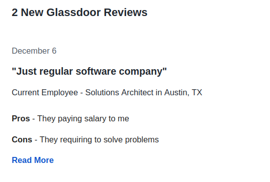 MostHelpfulGlassdoorReview | software-memes | ProgrammerHumor.io