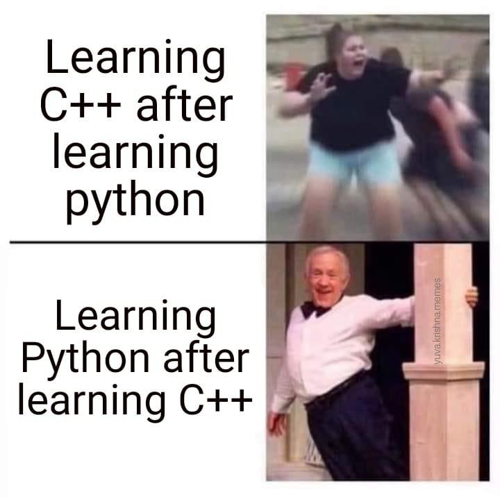 journeyFromHightoLowHuH | python-memes, c++-memes | ProgrammerHumor.io