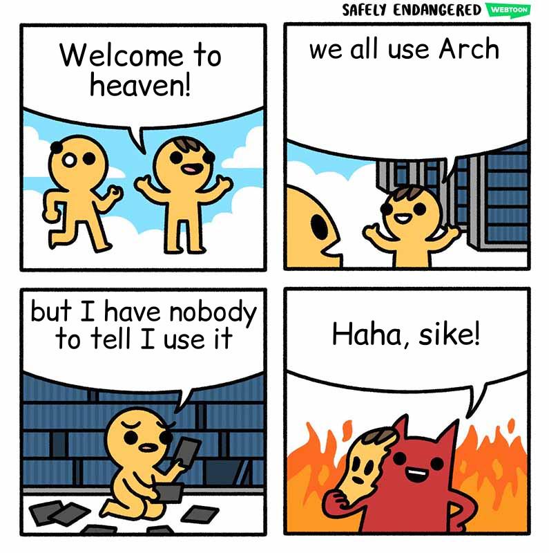 archUsersInShambles | web-memes, IT-memes | ProgrammerHumor.io