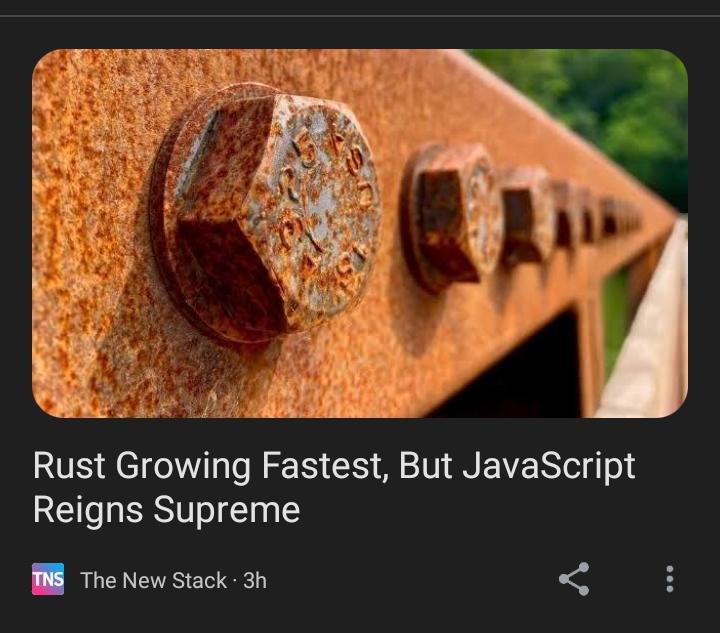 thatsTheWrongRust | javascript-memes, java-memes, stack-memes, test-memes, rust-memes | ProgrammerHumor.io