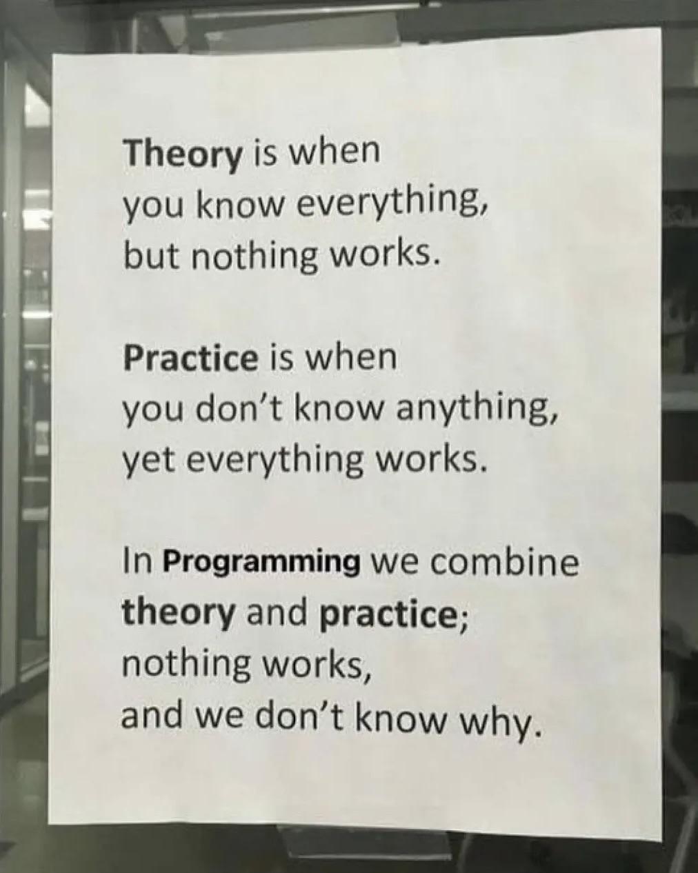 theoryVsPractice | programming-memes, program-memes | ProgrammerHumor.io