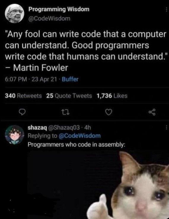 assembly | programming-memes, programmer-memes, code-memes, computer-memes, program-memes, assembly-memes, retweet-memes | ProgrammerHumor.io