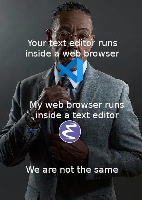 emacsSupremacy | css-memes, ide-memes, mac-memes, cs-memes | ProgrammerHumor.io