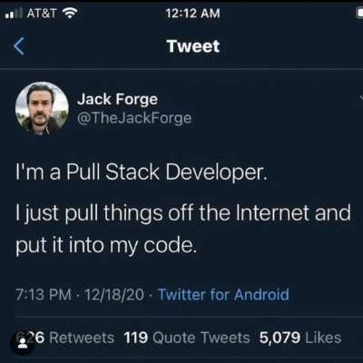 pullStackDeveloper | developer-memes, code-memes, android-memes, stack-memes, internet-memes, IT-memes, twitter-memes, retweet-memes, kde-memes | ProgrammerHumor.io