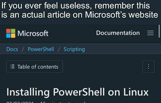 ifYouEverFeelUseless | linux-memes, web-memes, website-memes, ux-memes, powershell-memes, shell-memes, microsoft-memes, documentation-memes, cs-memes | ProgrammerHumor.io