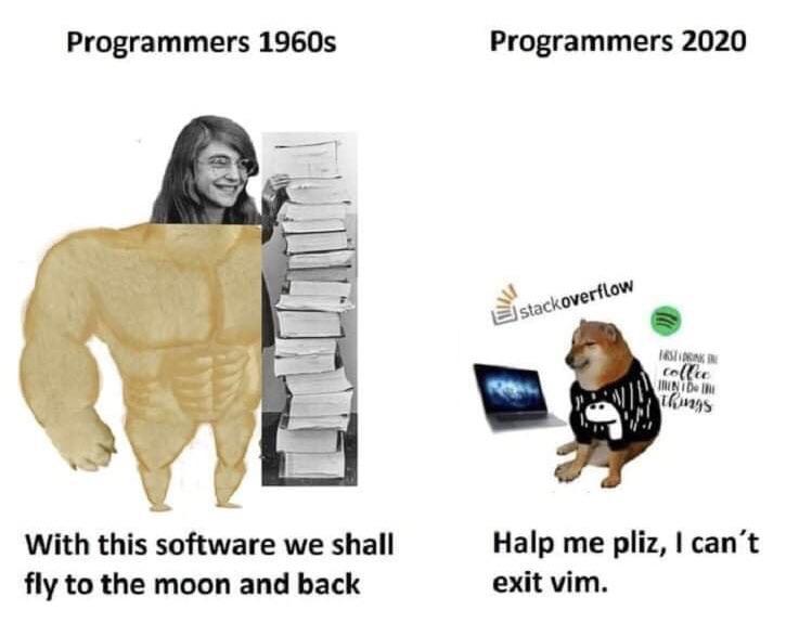 thenAndnow | programmer-memes, software-memes, vim-memes, program-memes | ProgrammerHumor.io