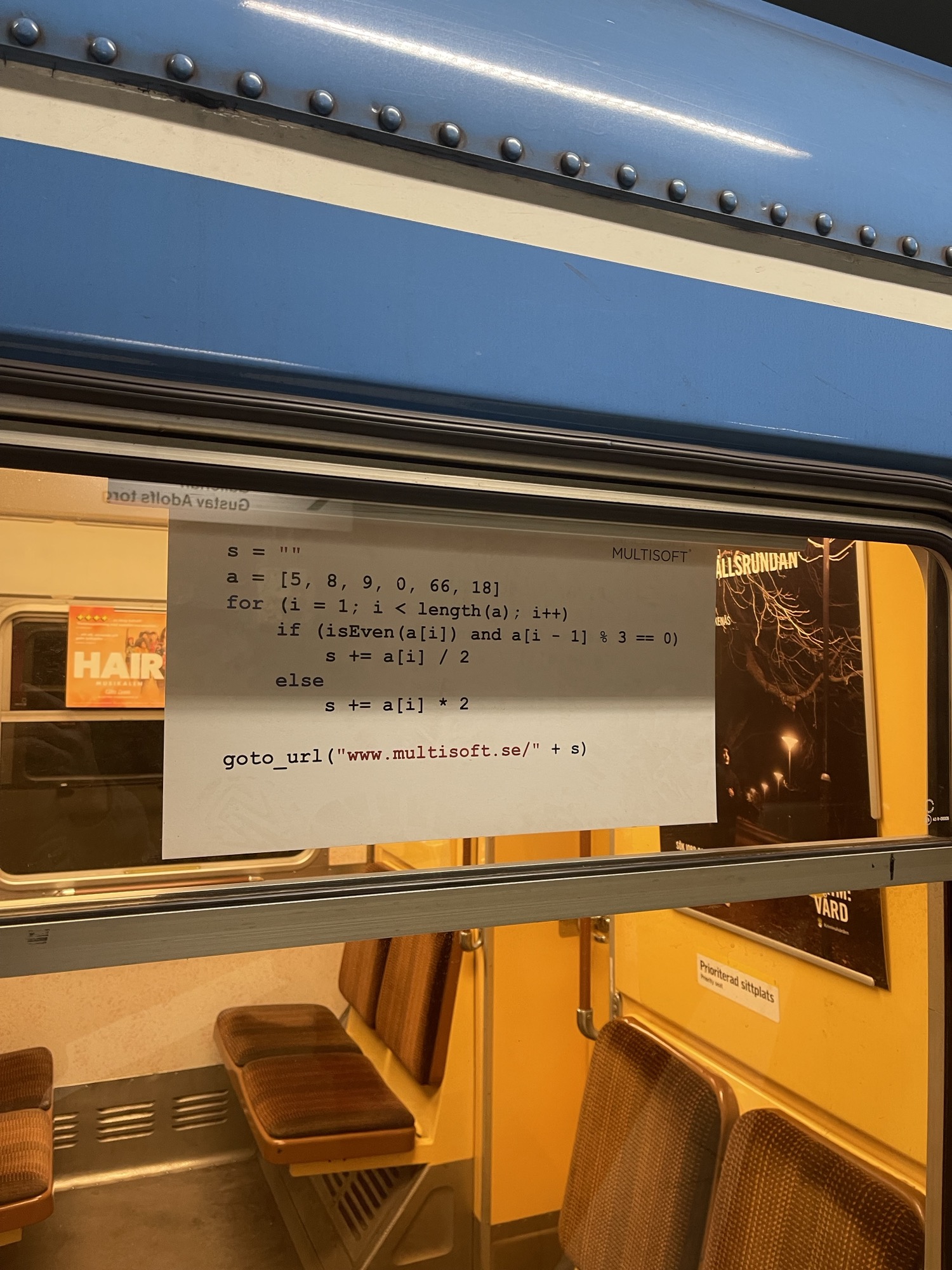 Traveling on the subway for the first time in Stockholm and saw this advertisement | ProgrammerHumor.io