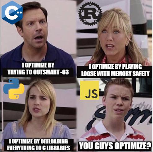 optimizeForDeveloperTime | developer-memes | ProgrammerHumor.io