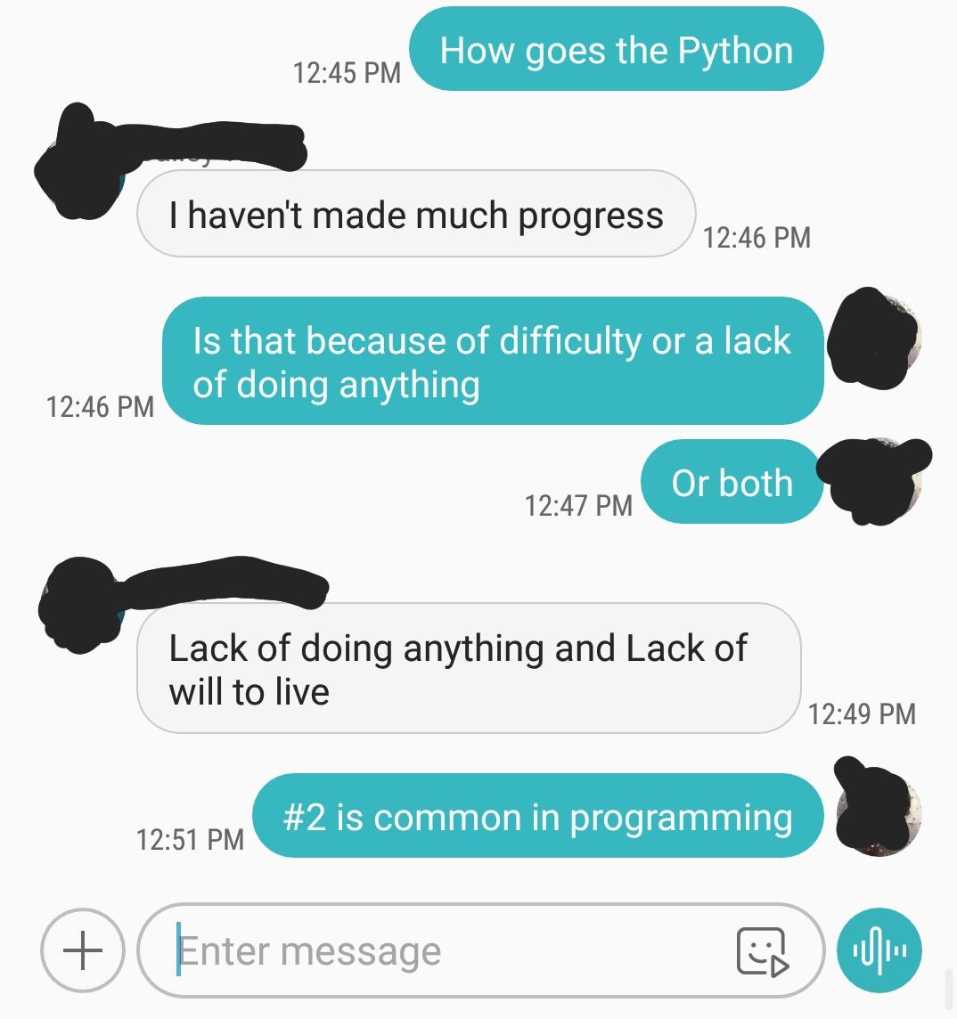 I had this Conversation with a Friend (who's learning Python at the moment) | programming-memes, python-memes, program-memes | ProgrammerHumor.io