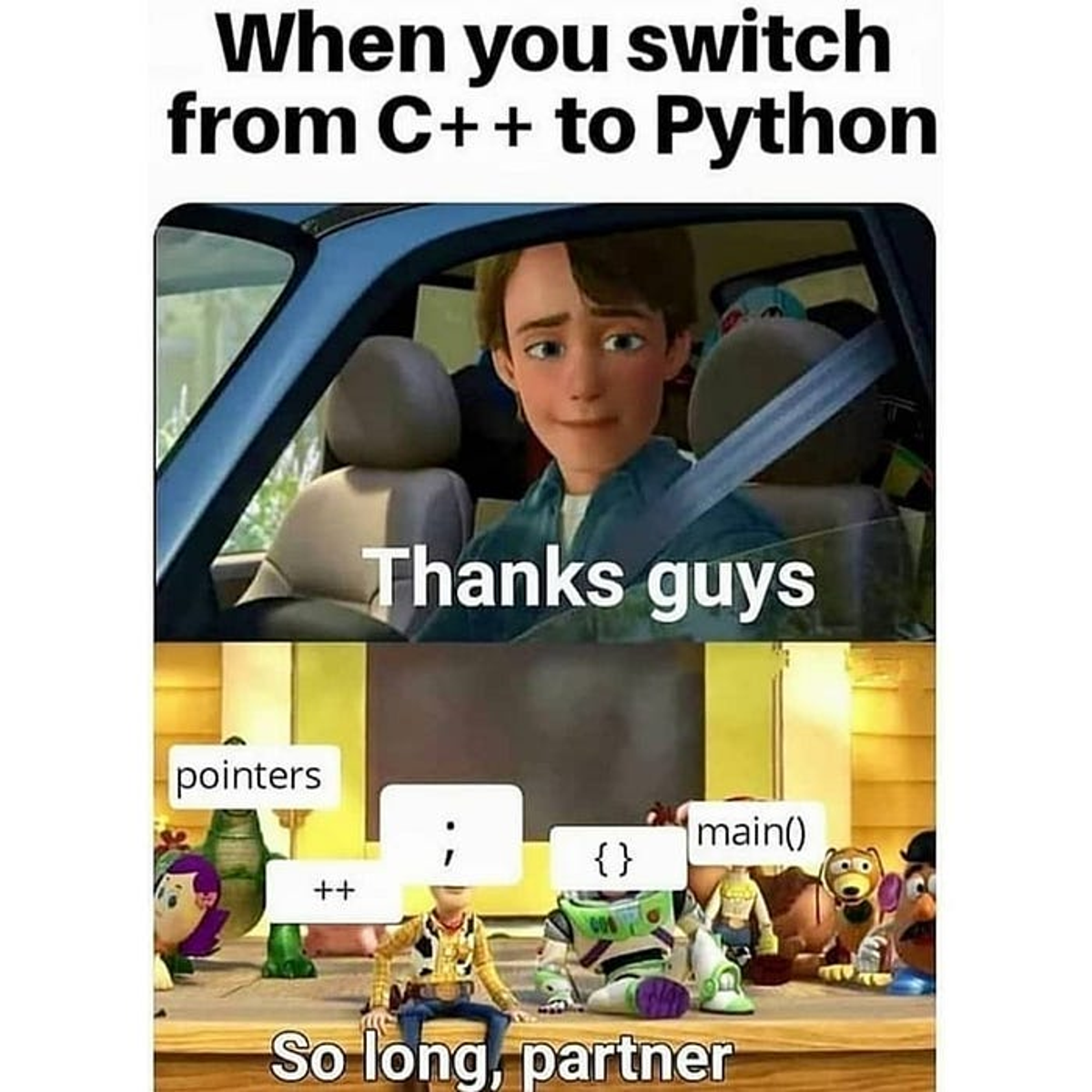 welcomeToTheWorldOfIndentation | python-memes, pointers-memes, indentation-memes | ProgrammerHumor.io