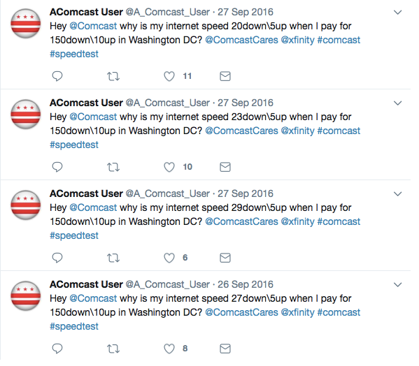 This Comcast user who set up a RasPi to automatically tweet Comcast when his internet is slower than he paid for | test-memes, internet-memes | ProgrammerHumor.io