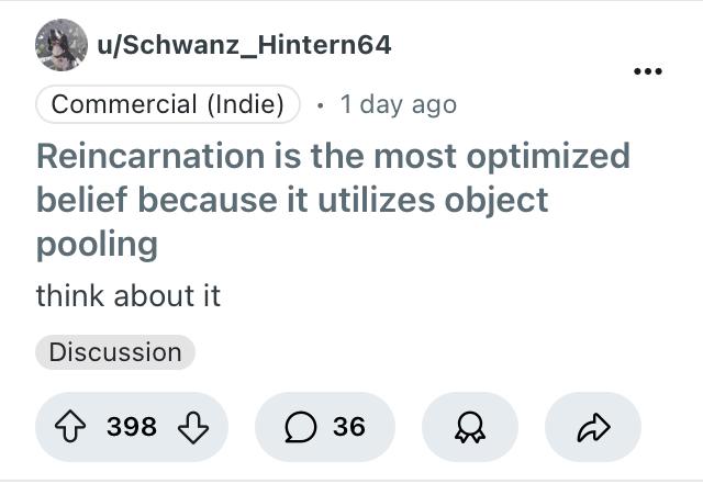 Think About It: Reincarnation As Object Pooling